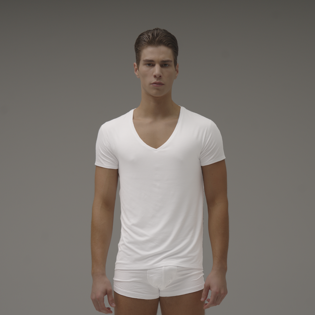 Deep-V neck undershirt